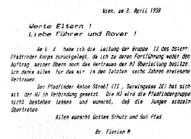Schreiben eines Pfadfinderleiters in Wien